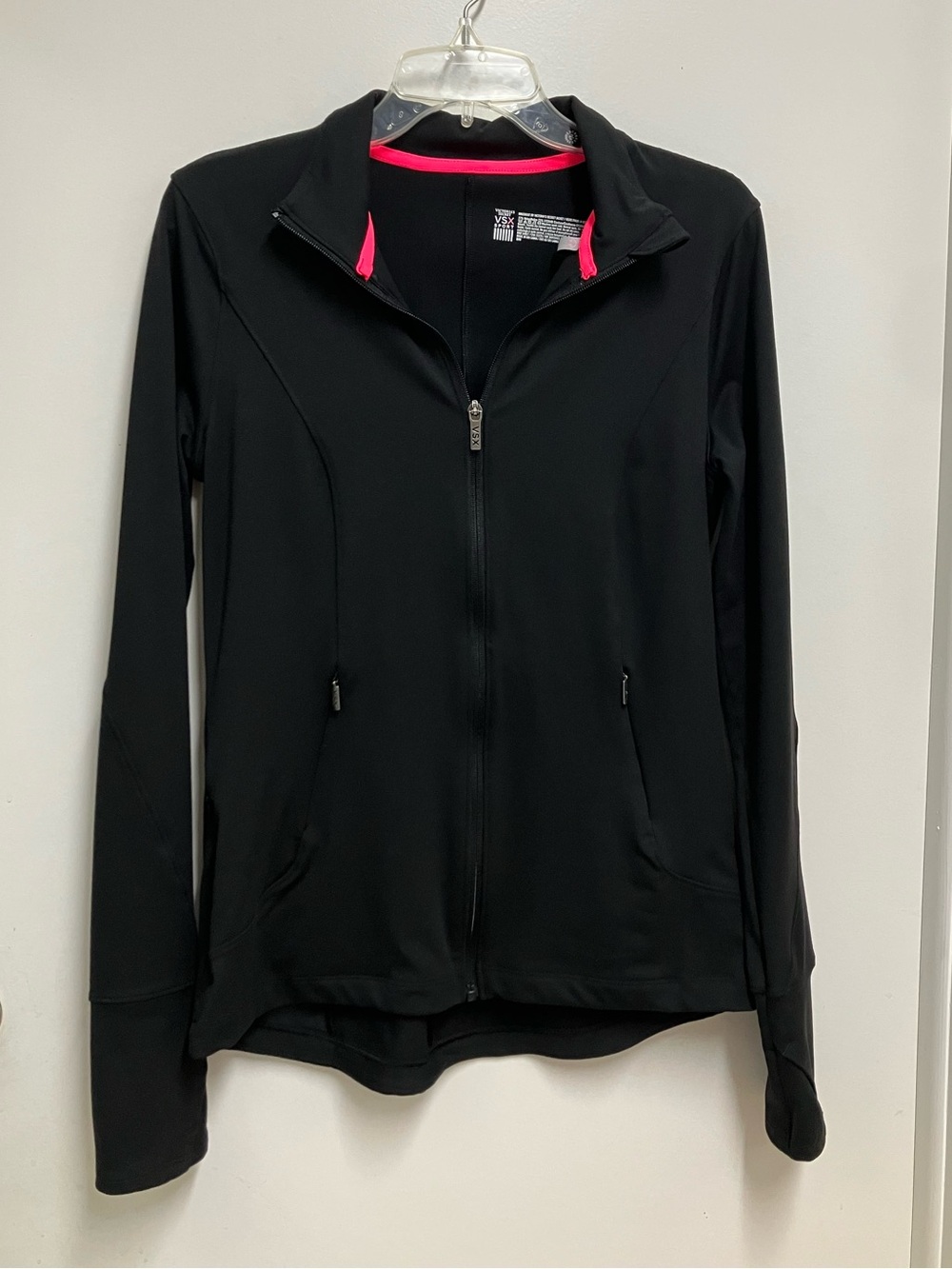 Victoria's Secret VSX SPORT FITNESS Black Jacket with Pink Highlights